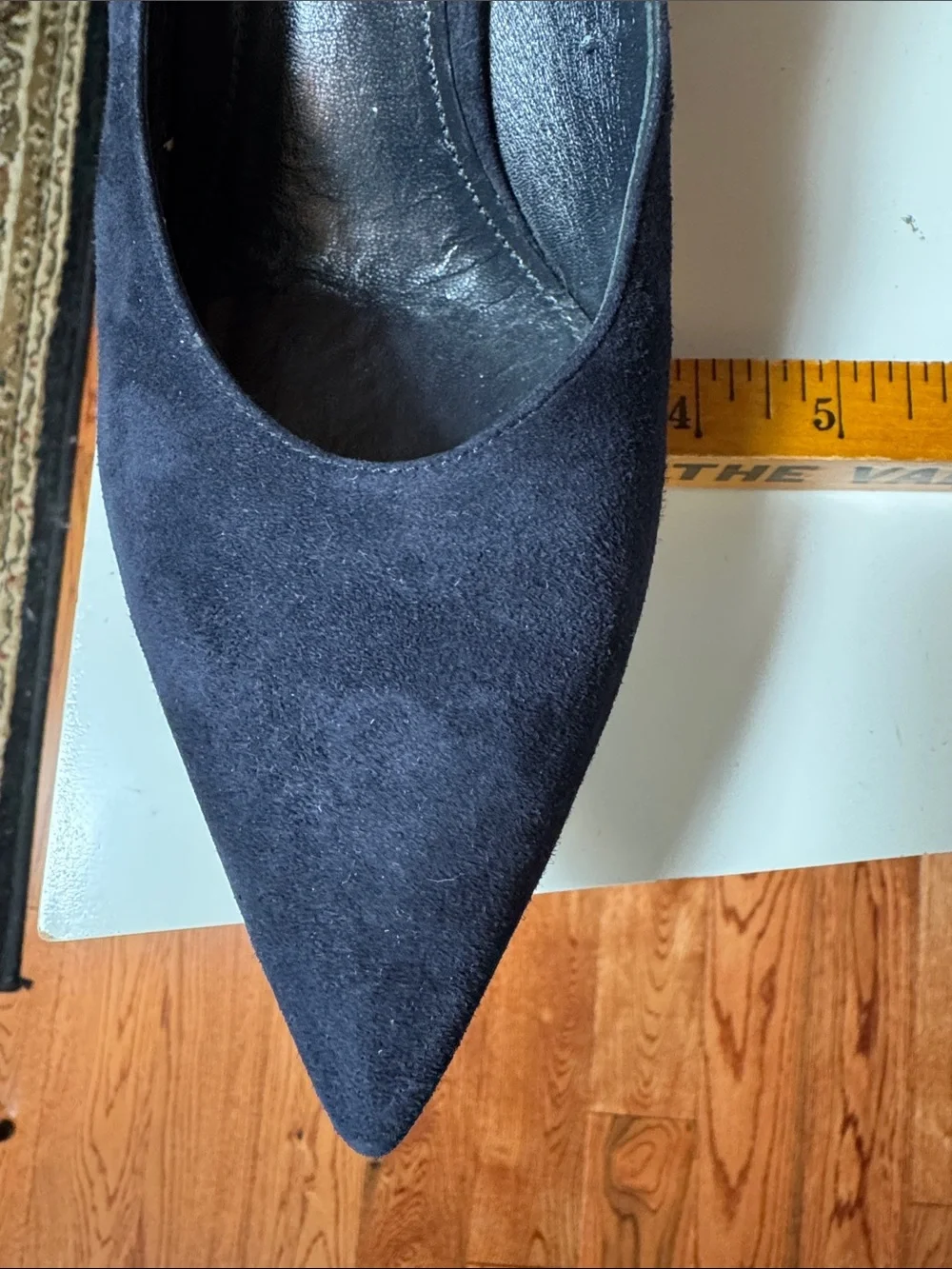 Prada Navy Suede Pointed-Toe Pumps